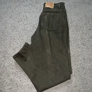 Vintage 1993 90s Levis Made in USA 550 Denim Jeans Olive Green Women's 30x31